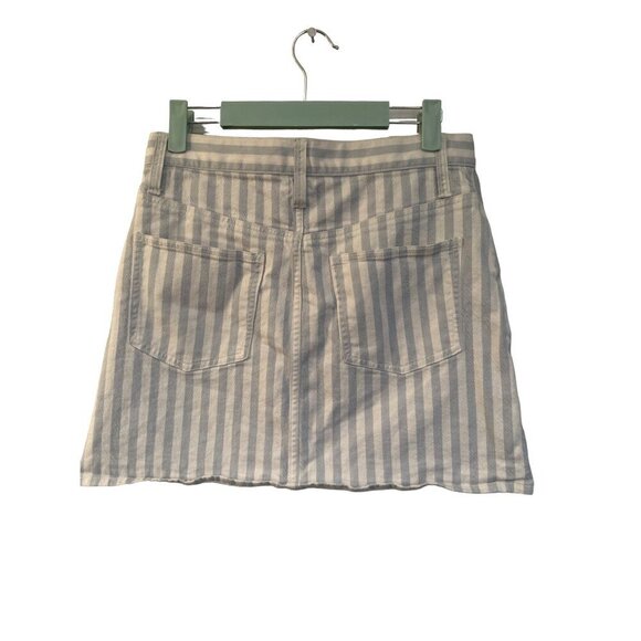 Madewell Pompano blue white stripe jean skirt size 27 - Picture 4 of 8